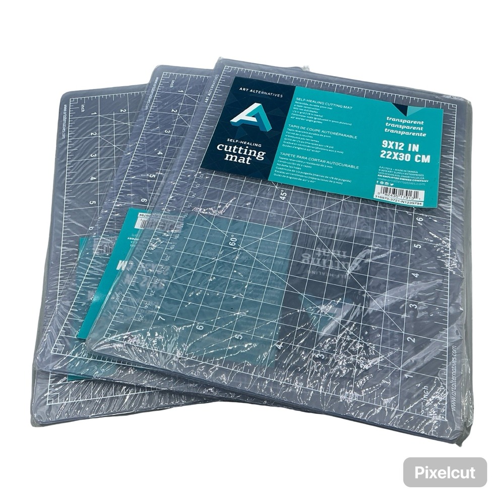Art Alternatives Self-Healing Cutting Mat Transparent 9x12 Inch AA17913 3-Pack